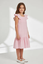 Pretty Pink Flutter Dress