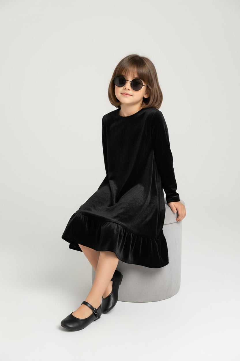 Velvet Noir Princess Dress