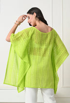 Neon Lime Crochet Kaftan Top