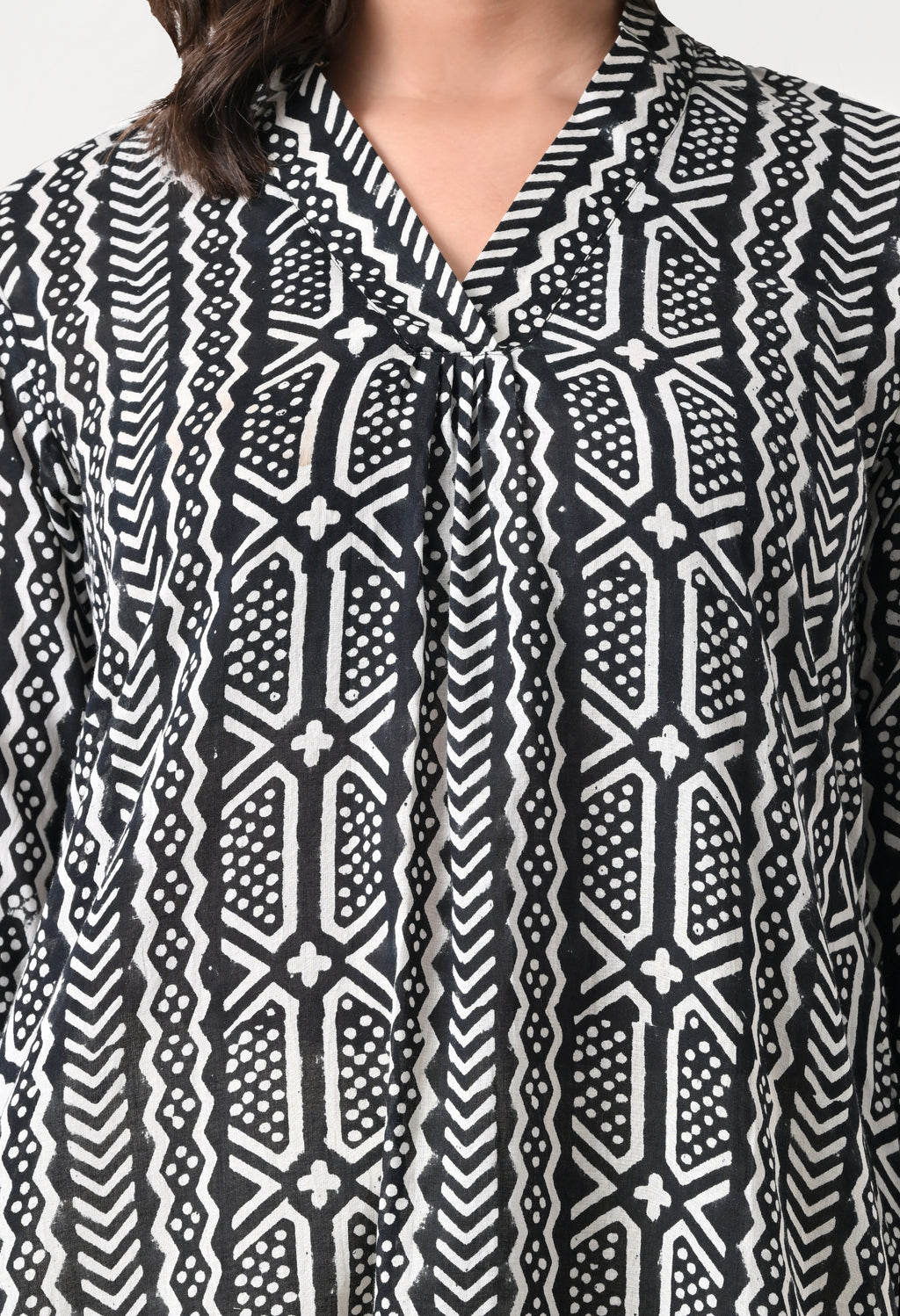 Black & White Printed A-Line Dress