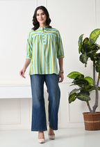 Pastel Stripe Cotton Top