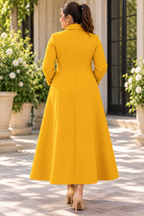 Mustard Scuba Coat Dress