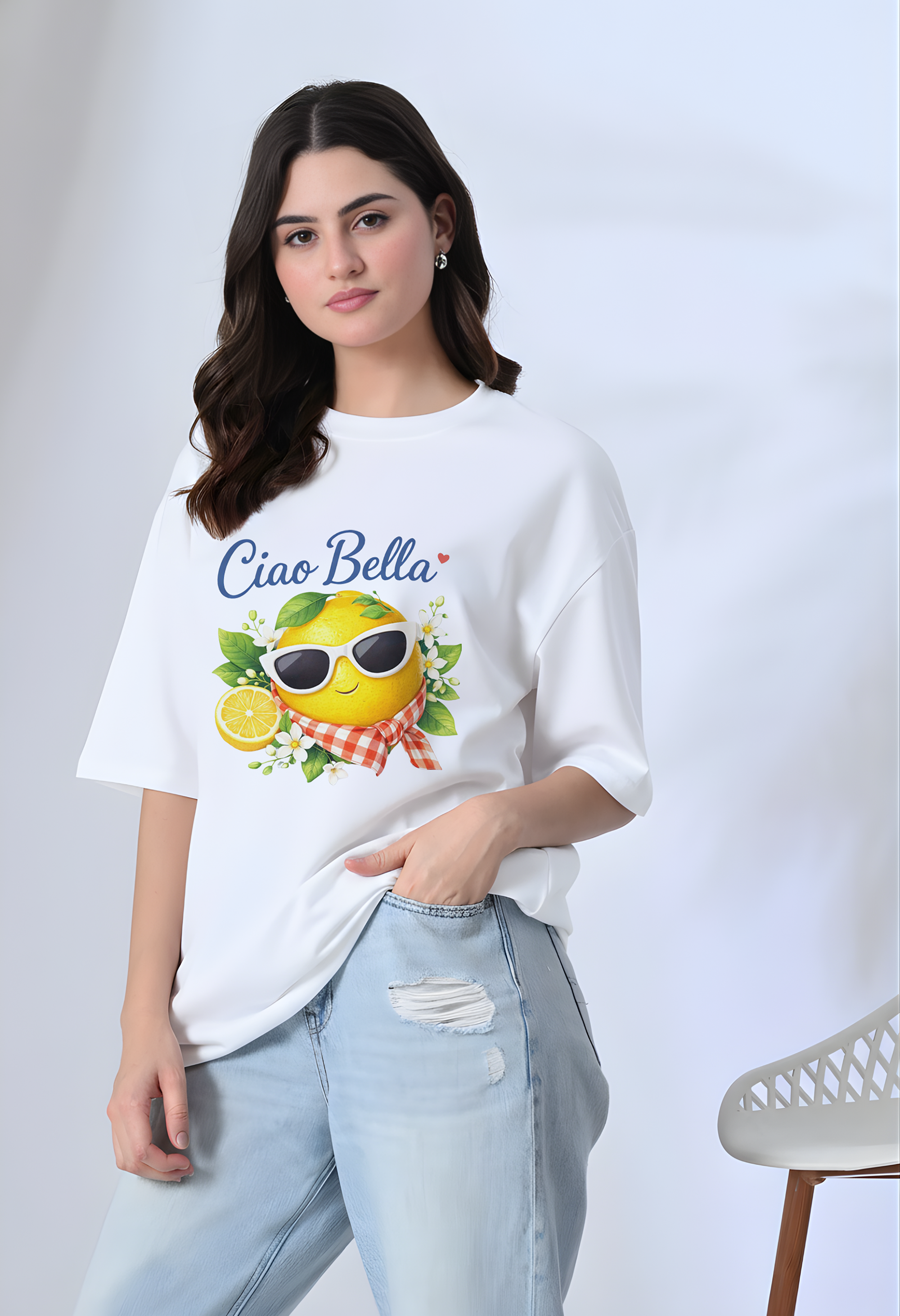 Ciao Bella Lemon Oversized Tee
