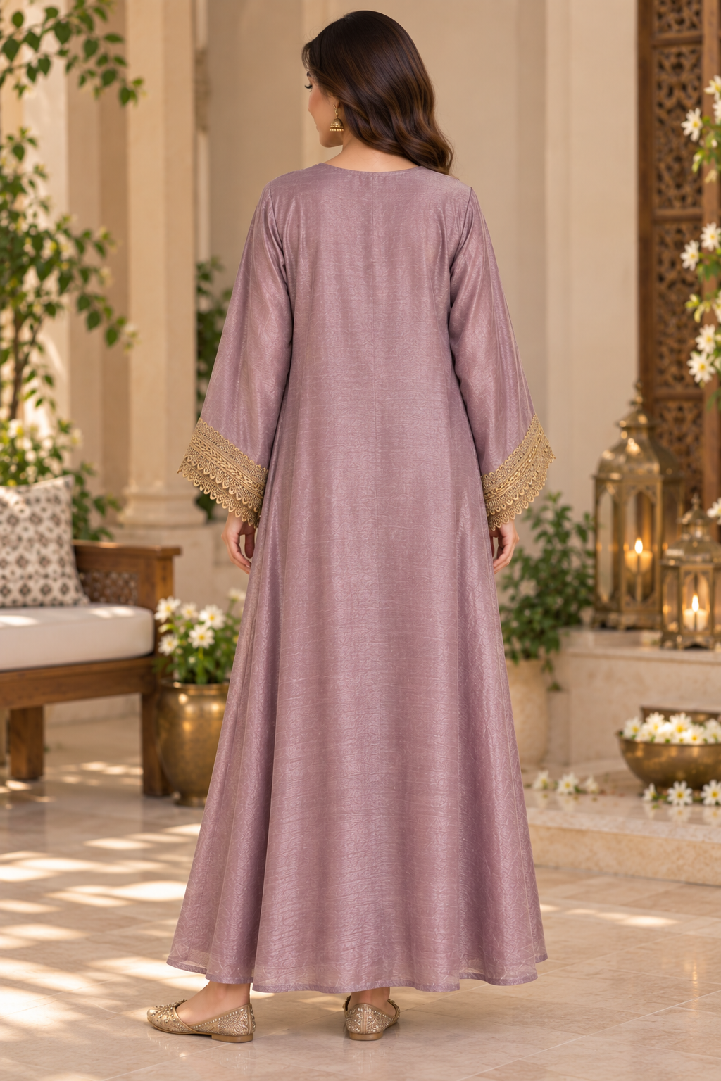 Mauve Shimmer Traditional -Style Dress