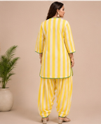 Sunshine Stripe Kurta Set with Farshi Salwar