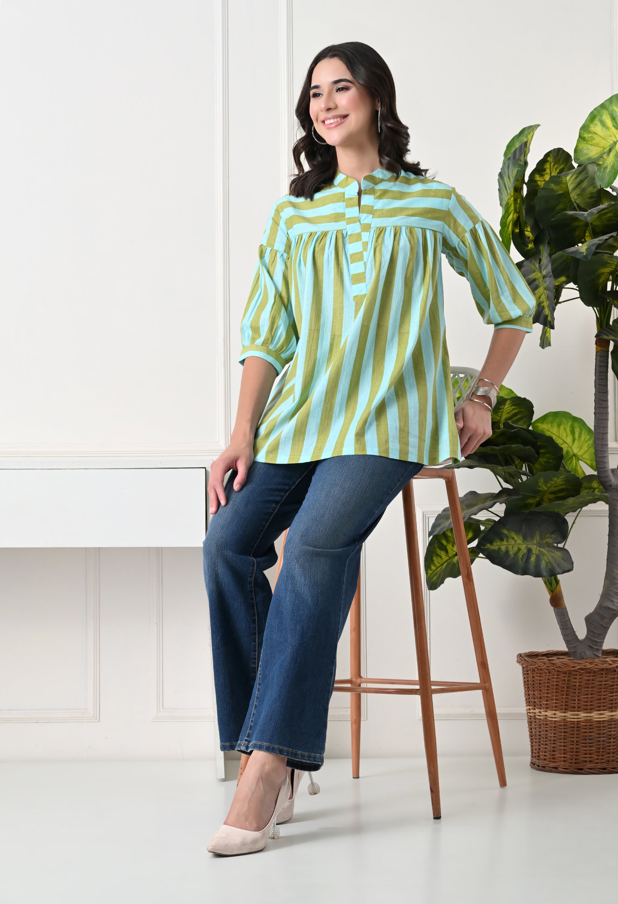 Pastel Stripe Cotton Top