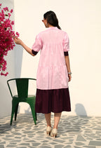 Blush Pink Tiered Midi Dress