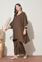 Brown Kaftan-Style Co-Ord Set