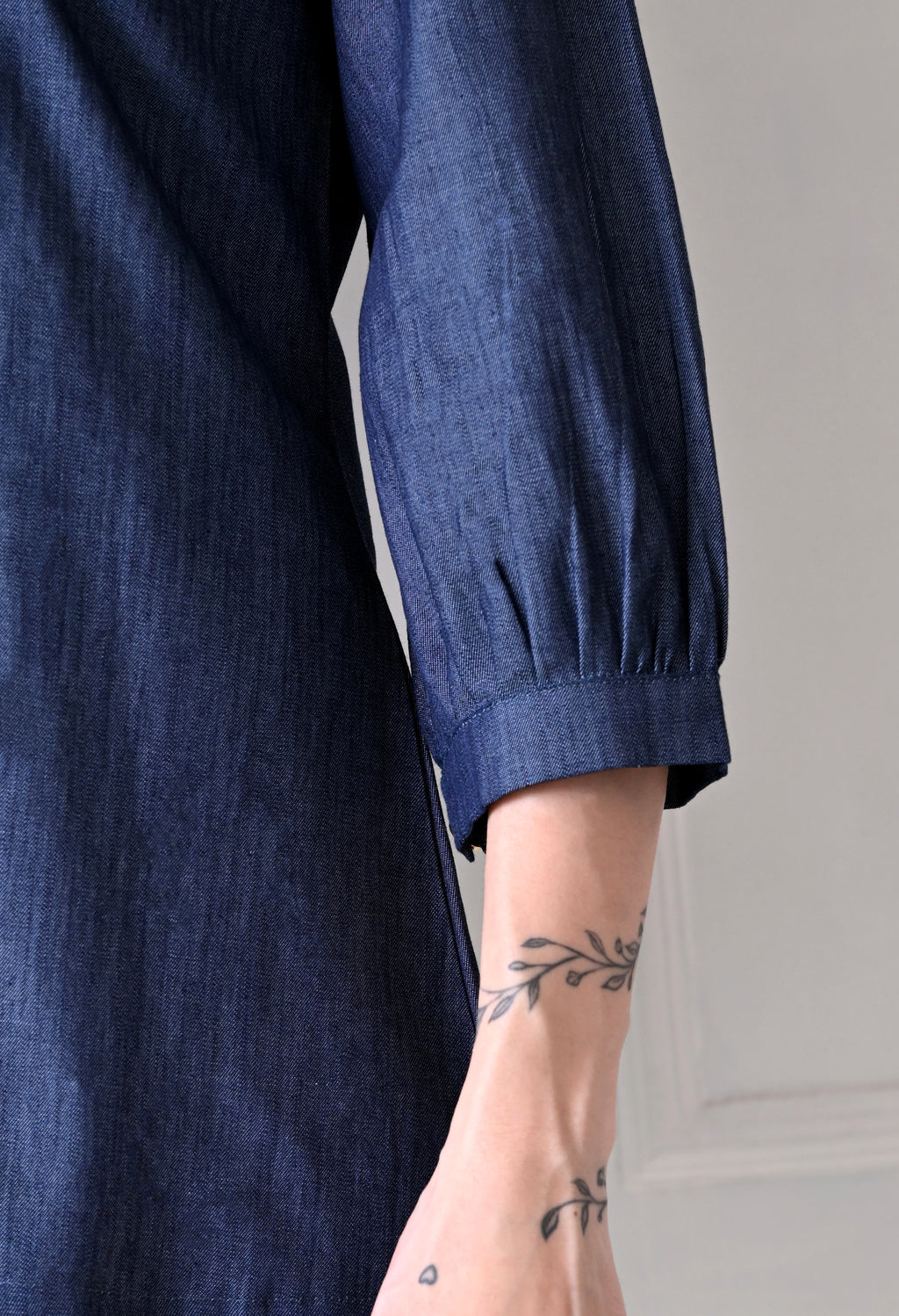 Denim V-Neck Tunic Top