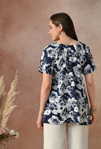 Midnight Floral V-Neck Top