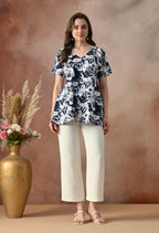 Midnight Floral V-Neck Top