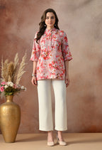 Blush Bloom Floral Tunic Top
