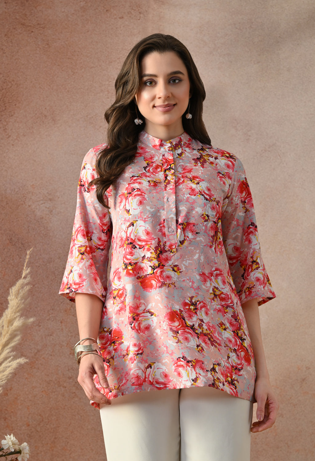 Blush Bloom Floral Tunic Top