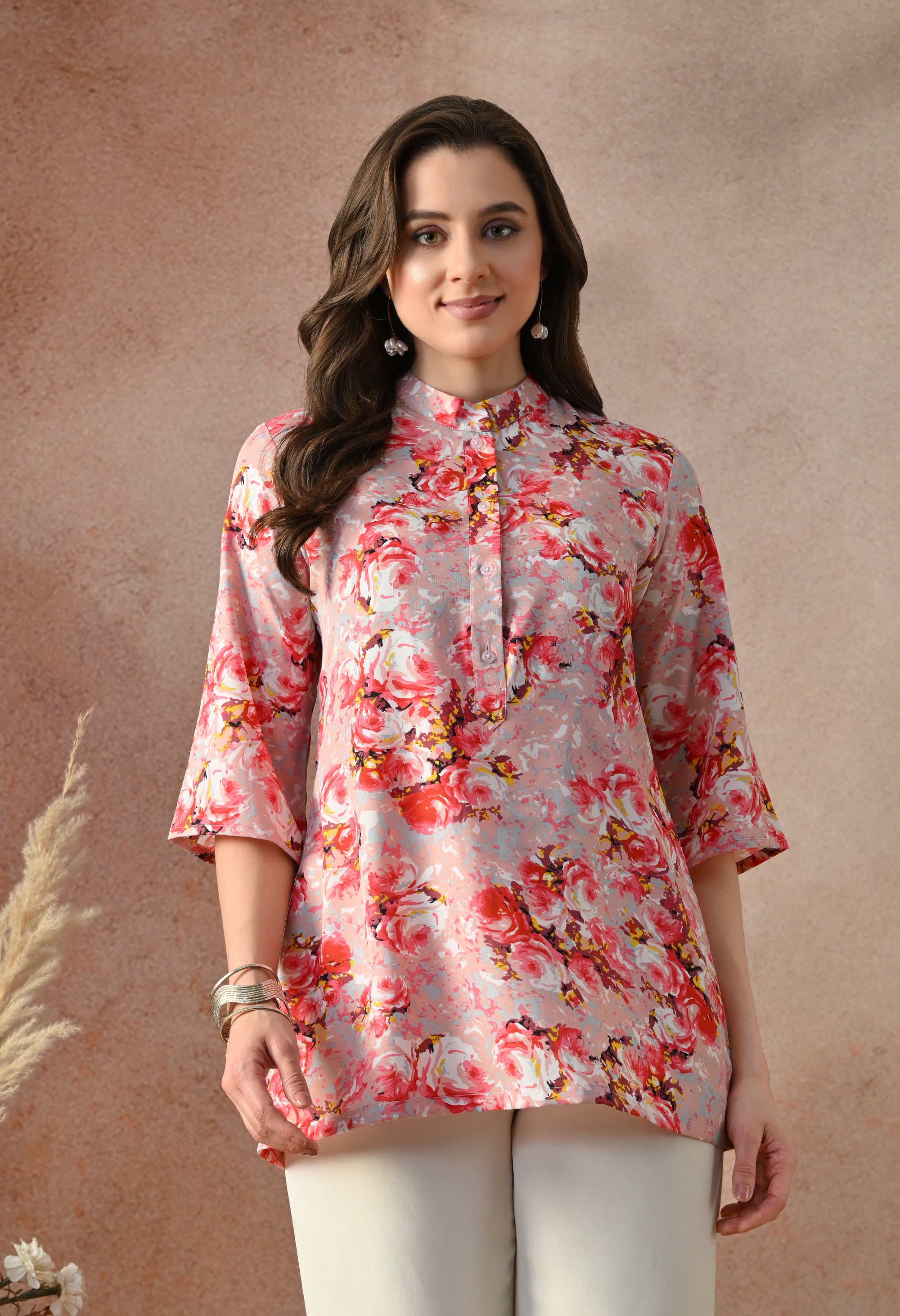 Blush Bloom Floral Tunic Top