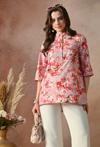 Blush Bloom Floral Tunic Top