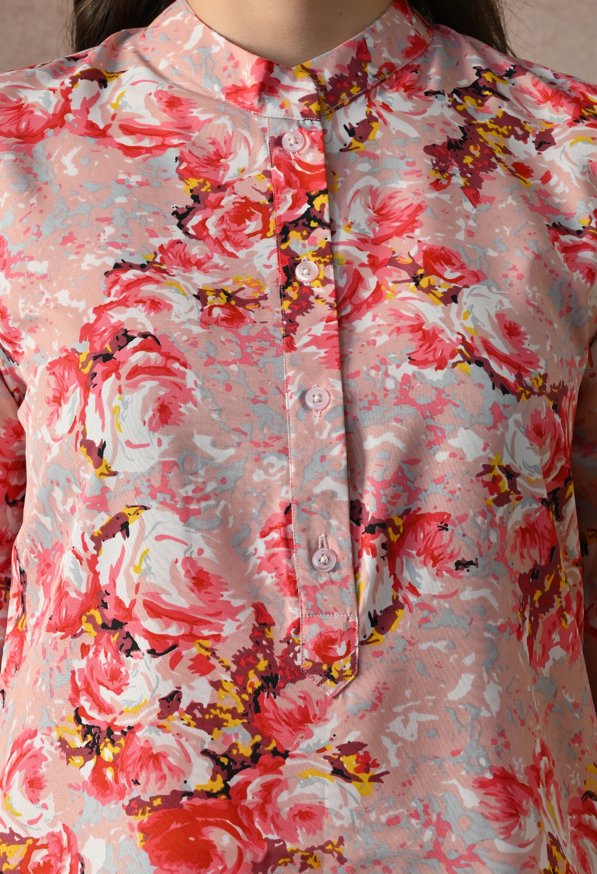Blush Bloom Floral Tunic Top