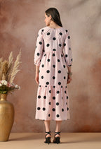 Blush Polka Dot Midi Dress