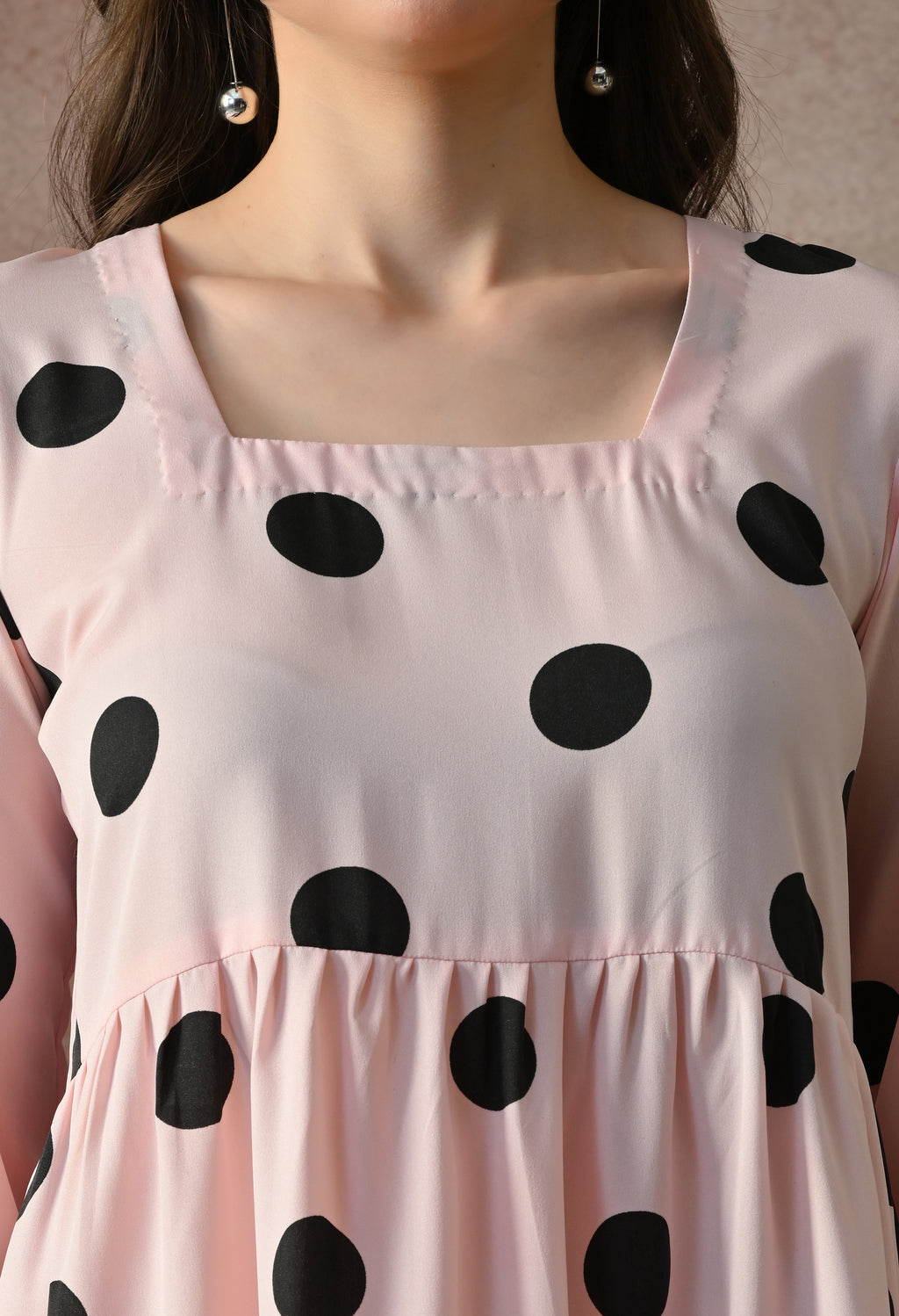 Blush Polka Dot Midi Dress