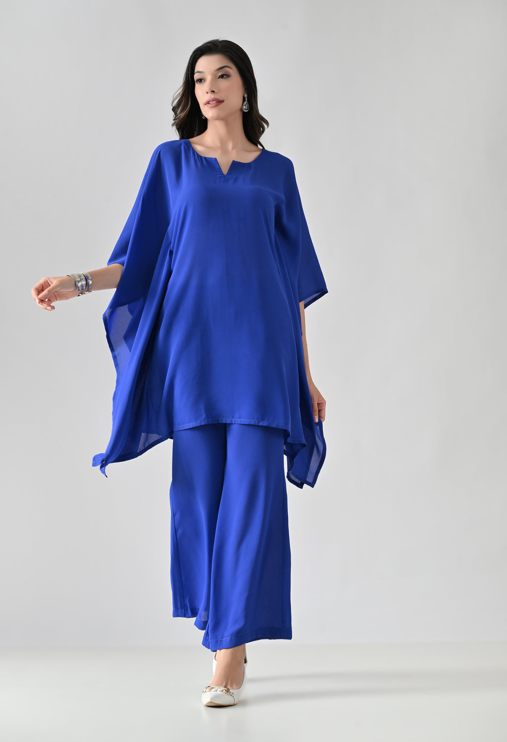 Royal Blue Kaftan Style Kurta Set