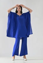 Royal Blue Kaftan Style Kurta Set