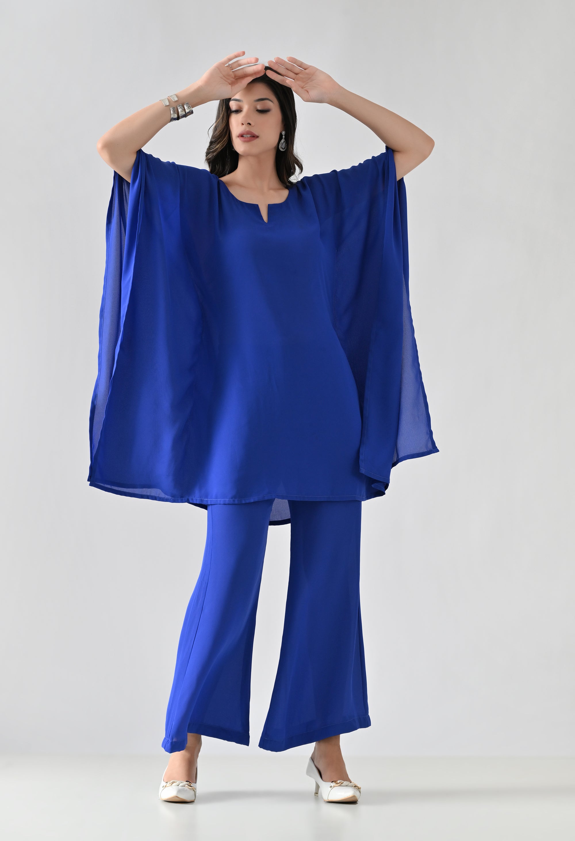 Royal Blue Kaftan Style Kurta Set