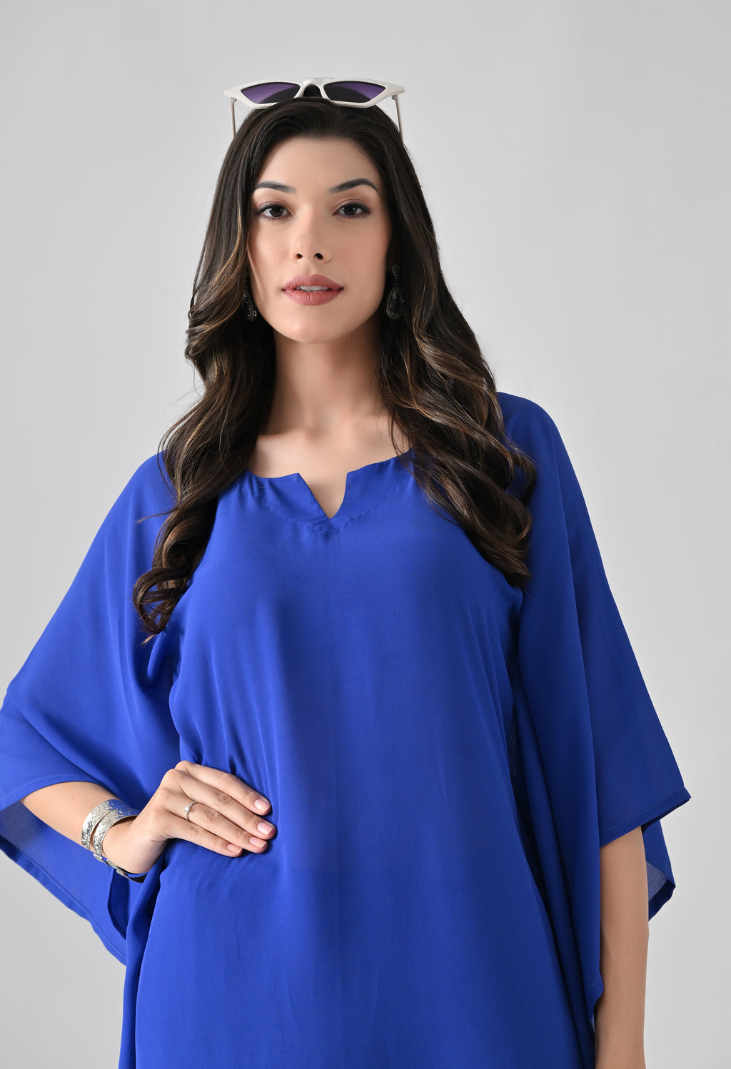 Royal Blue Kaftan Style Kurta Set