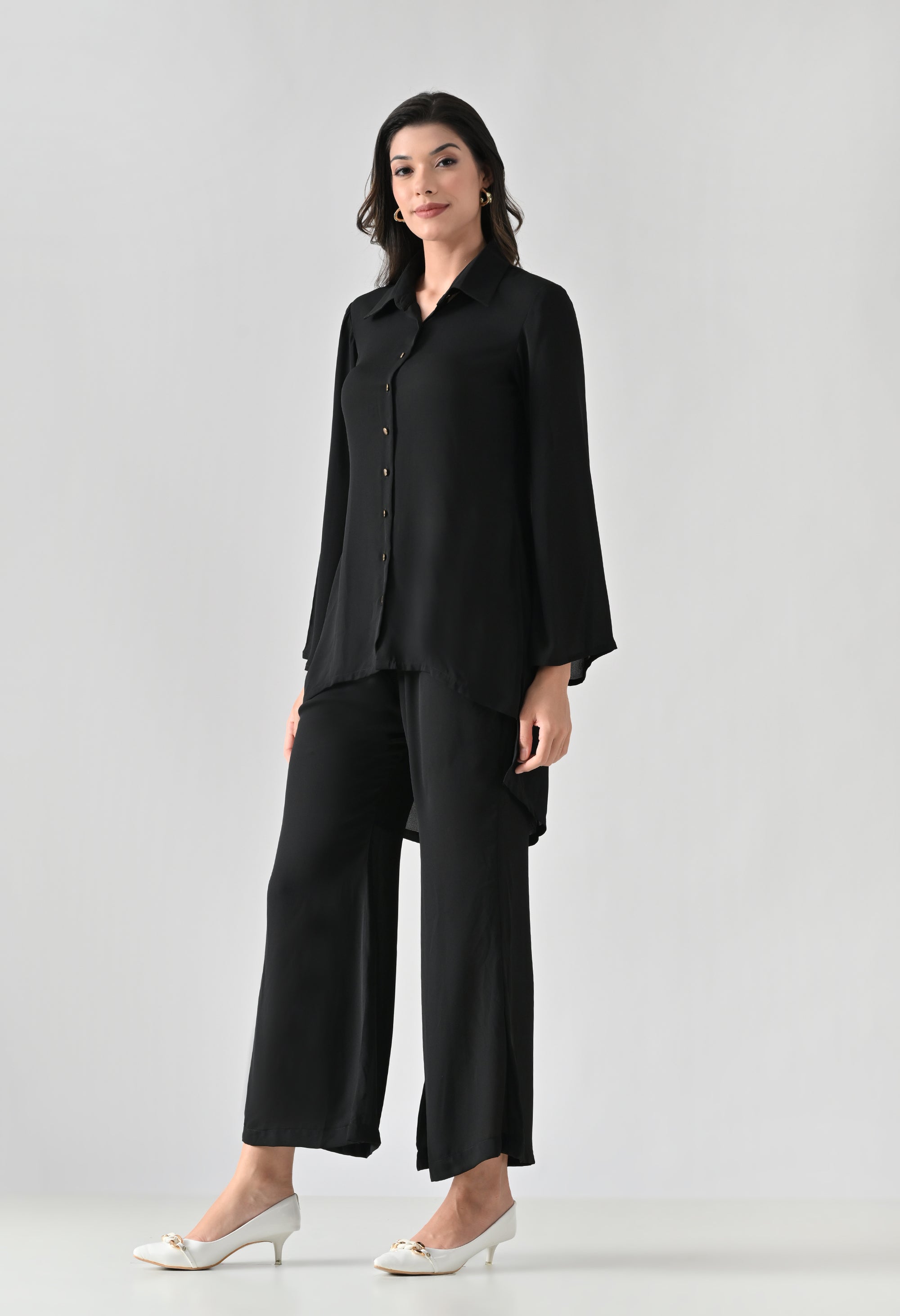 Black Poly Moss Co-Ord Set