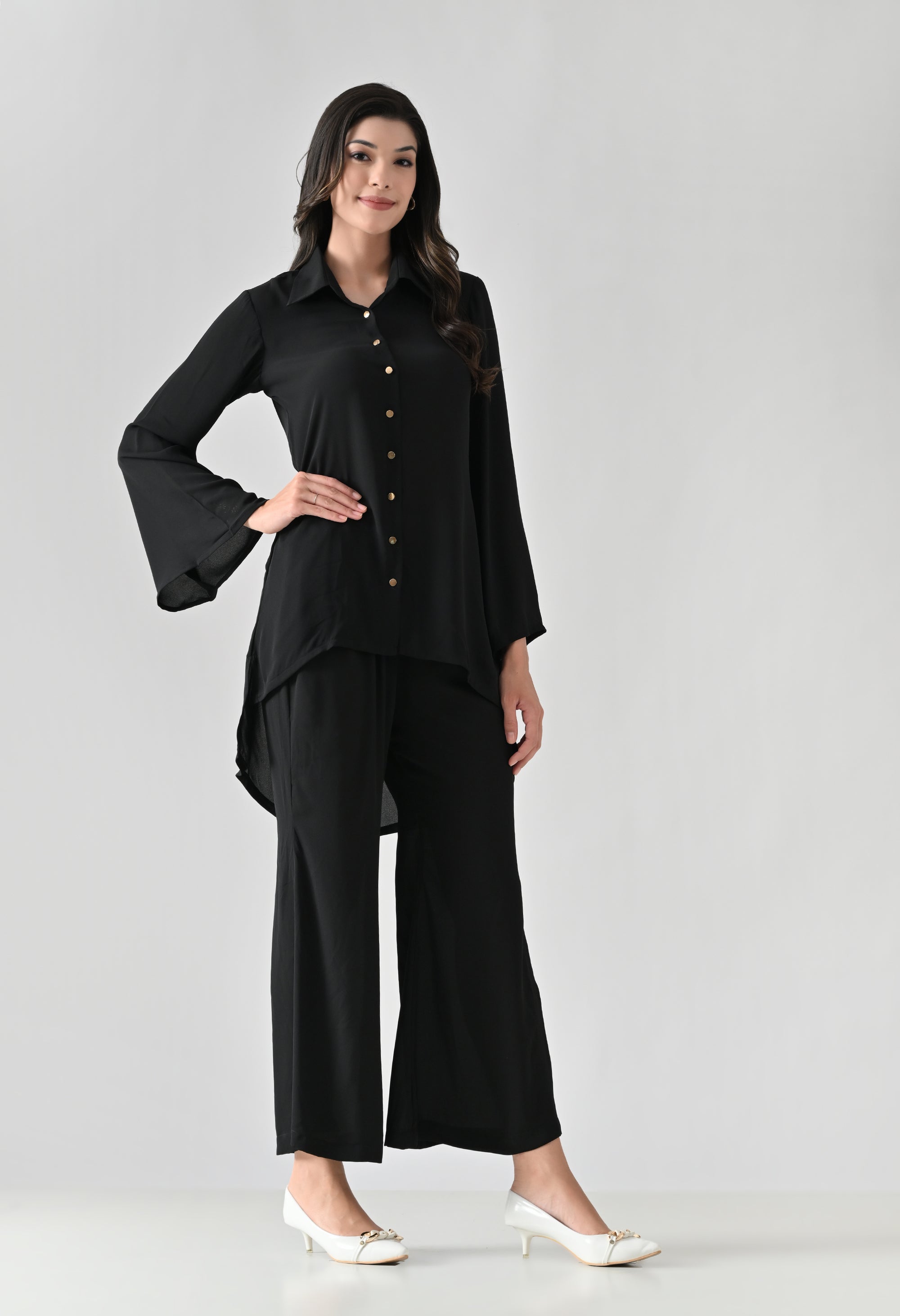 Black Poly Moss Co-Ord Set