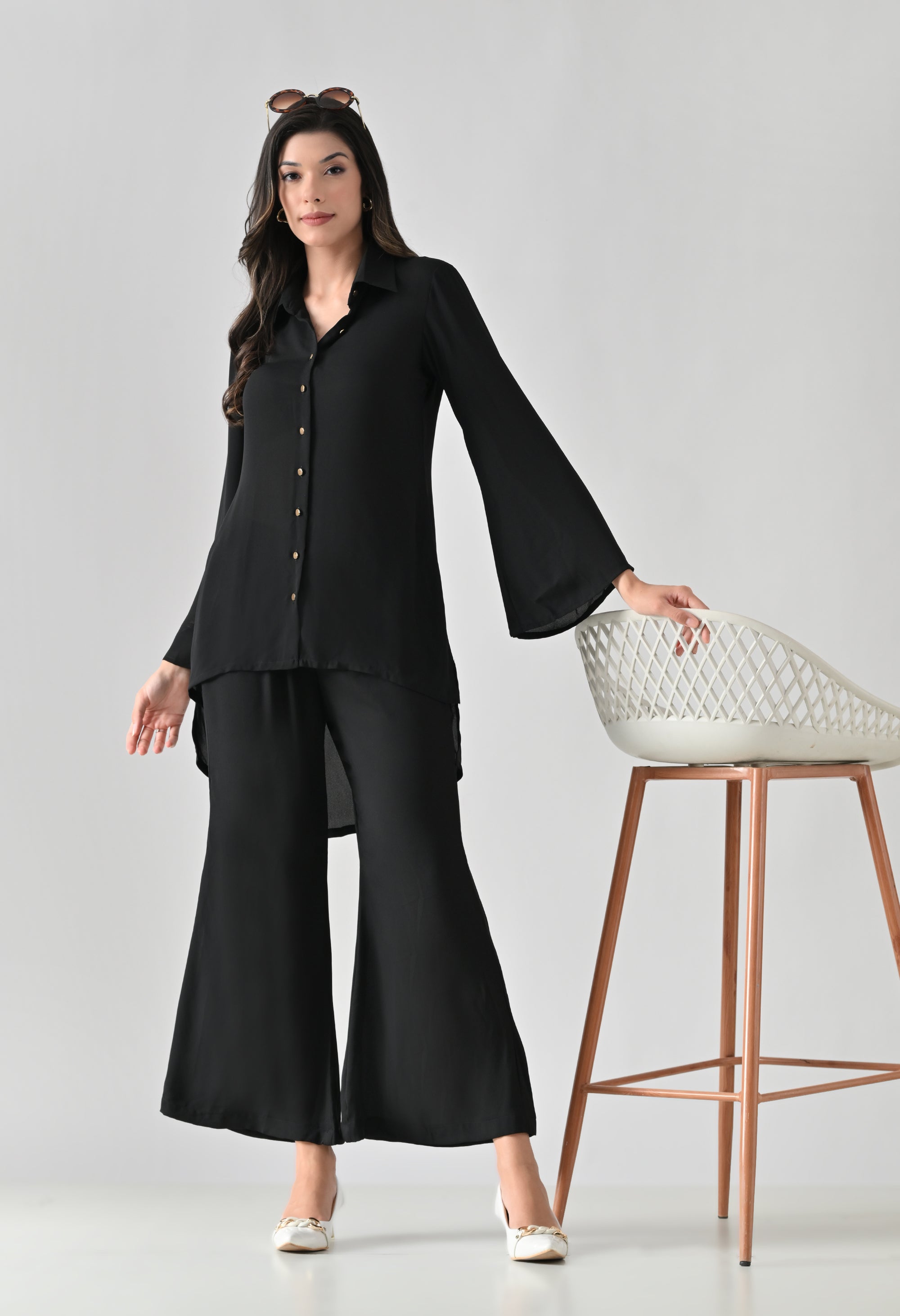 Black Poly Moss Co-Ord Set