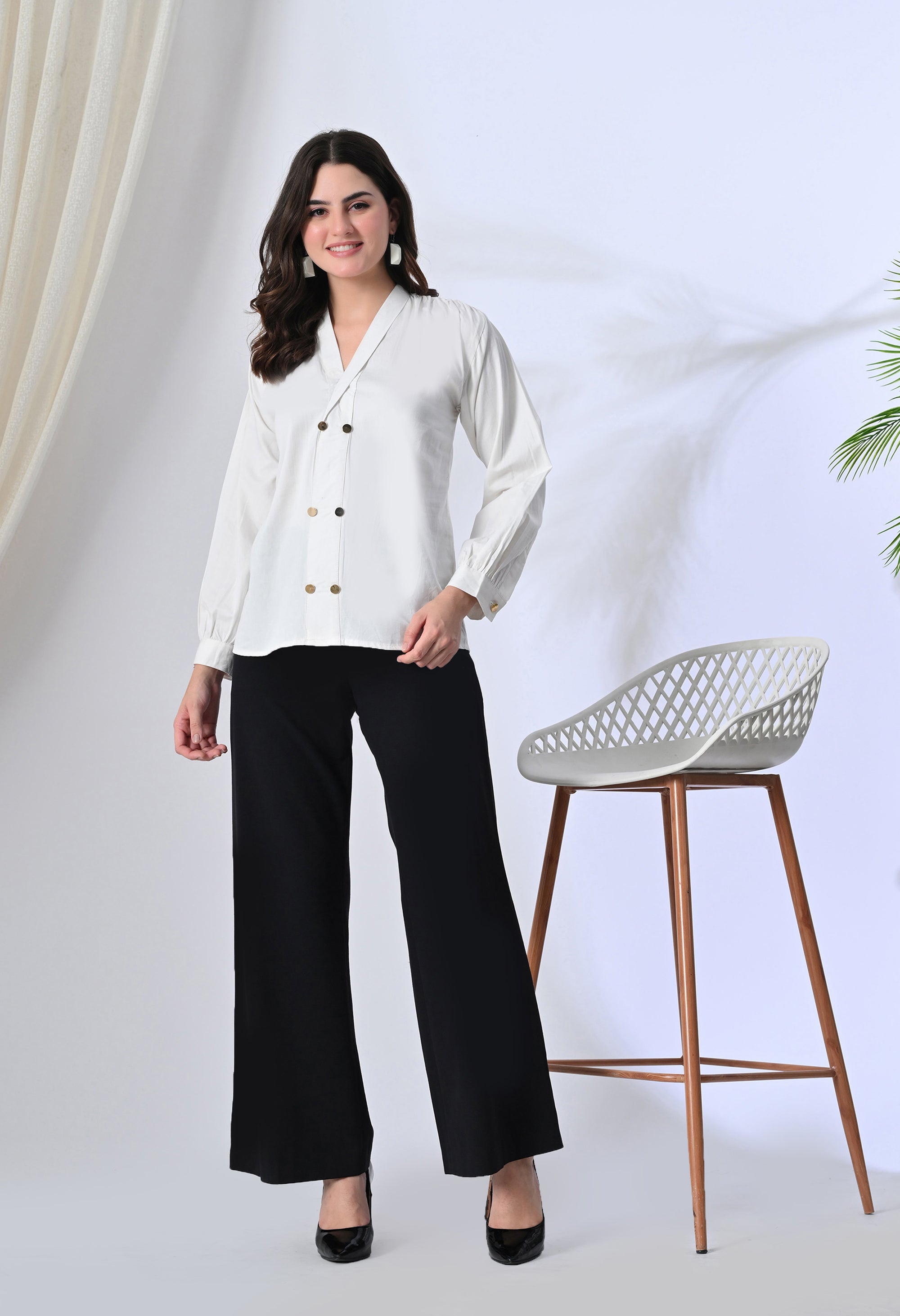 White Blazer Style Shirt