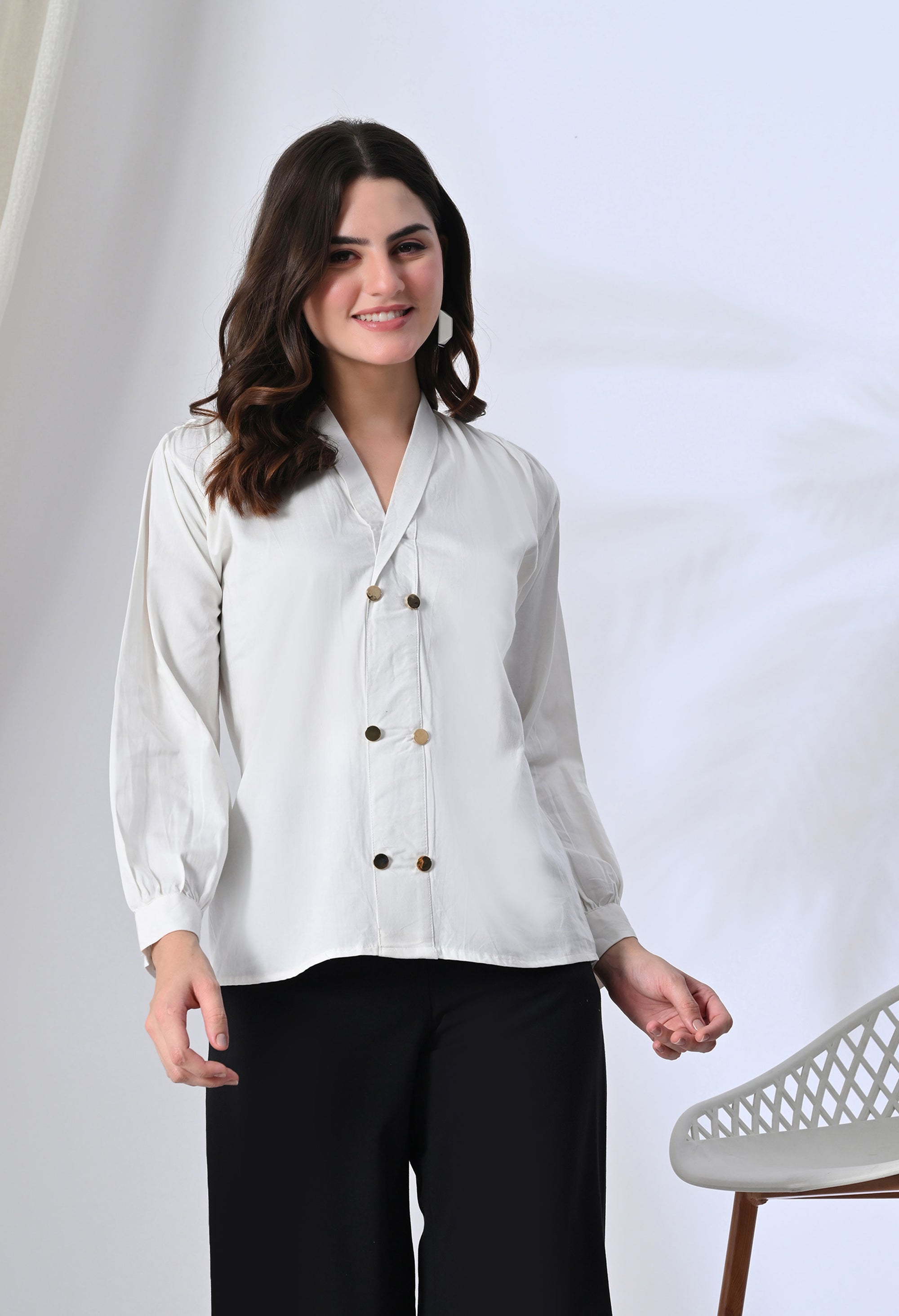 White Blazer Style Shirt