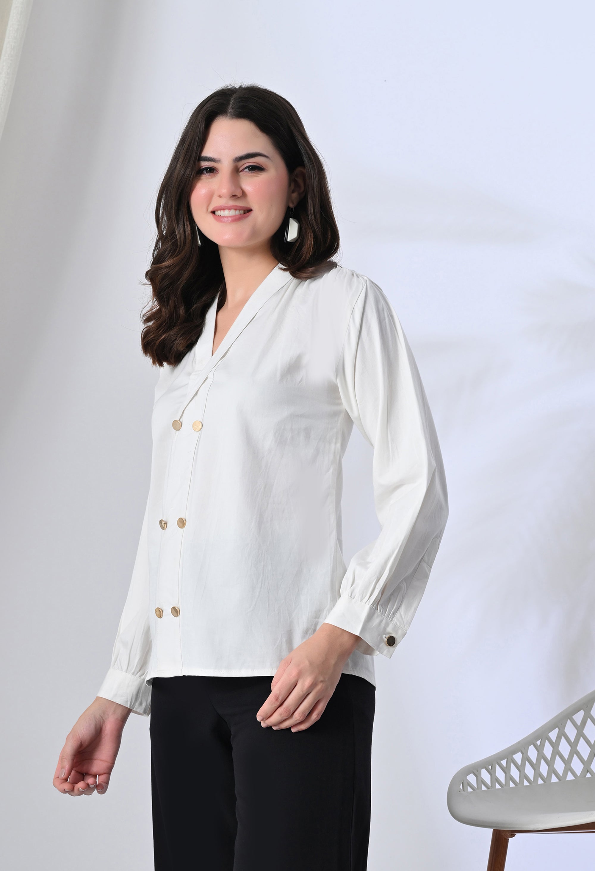 White Blazer Style Shirt