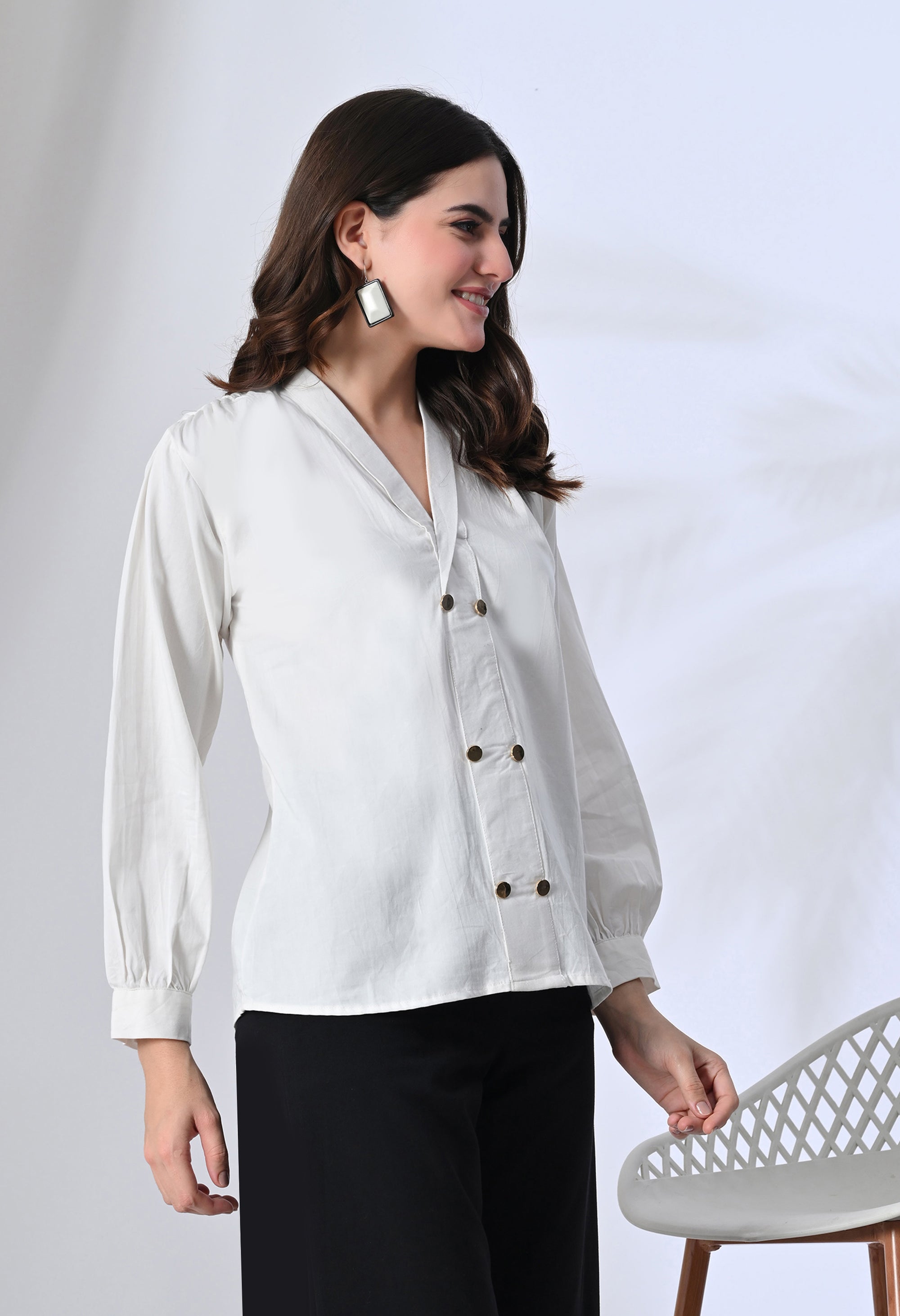 White Blazer Style Shirt