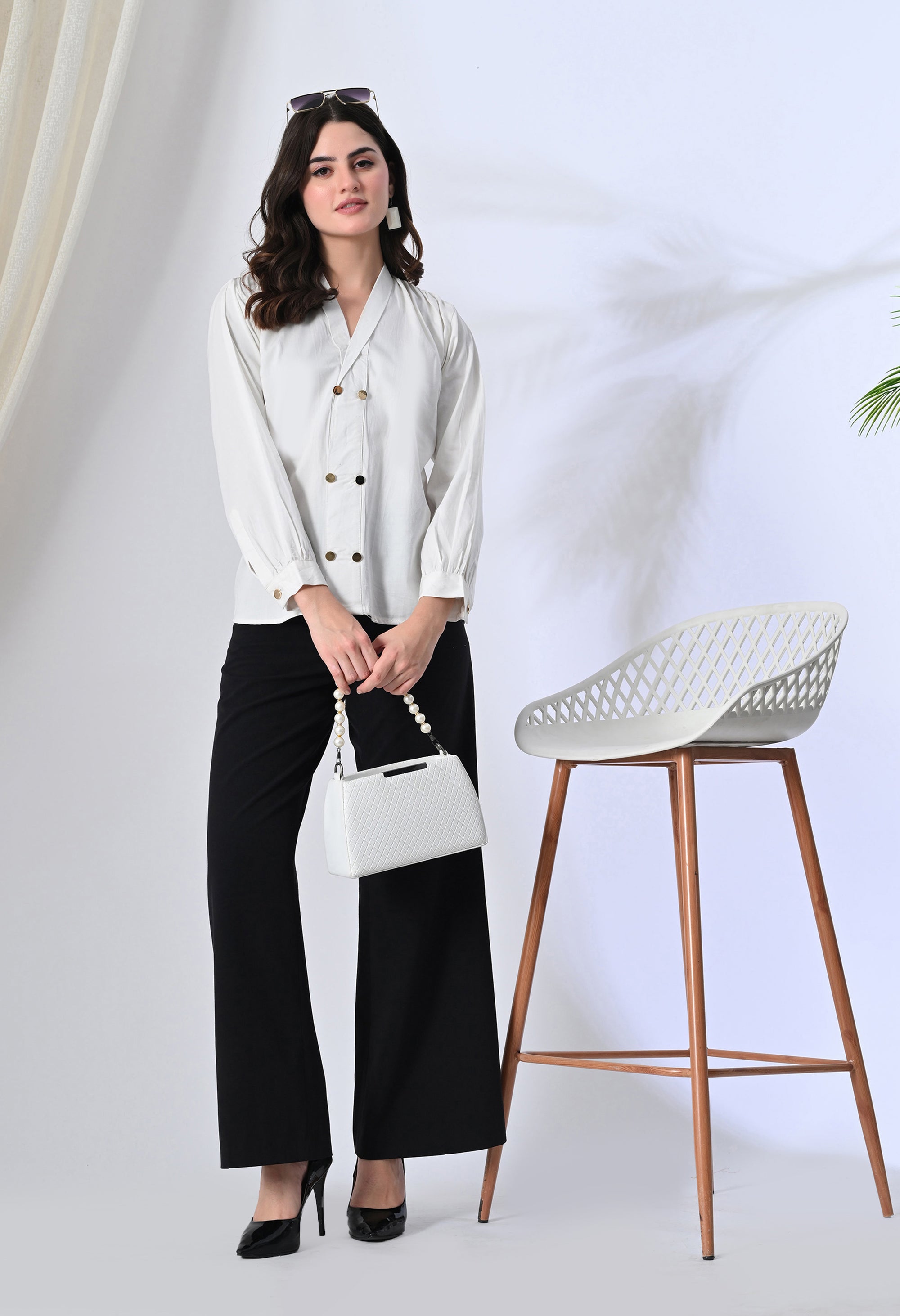 White Blazer Style Shirt