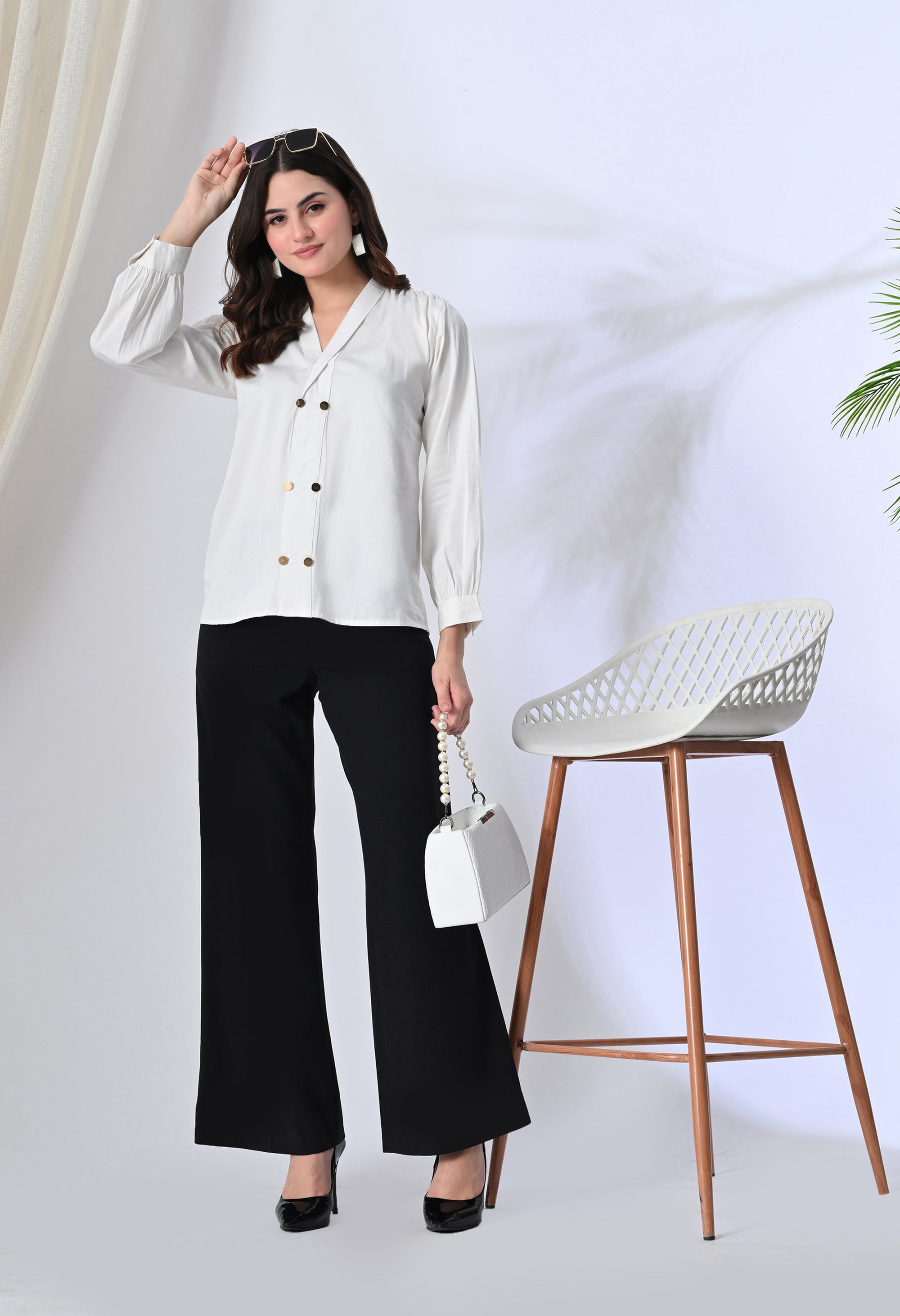 White Blazer Style Shirt