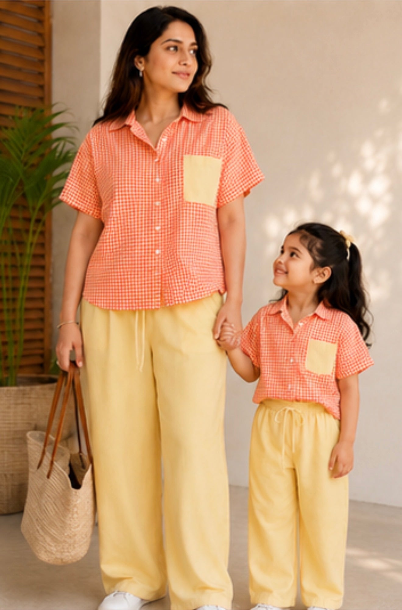 Sunshine Gingham Mother-Daughter Co-ord Set