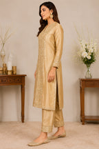 Golden Deer Royale Satin Kurta Cord Set - Diamtaté Luxury edit