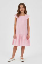 Pretty Pink Flutter Dress
