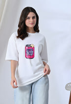 Sweet Soda Pop Graphic White Oversized Tee