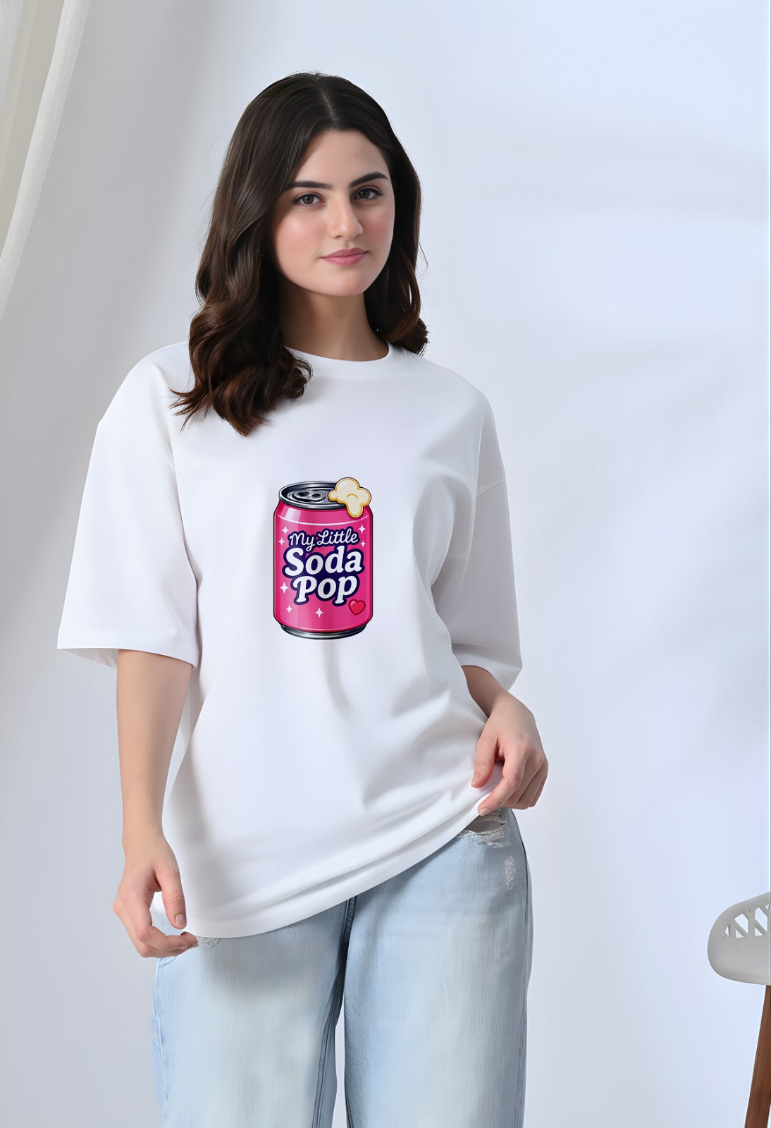 Sweet Soda Pop Graphic White Oversized Tee