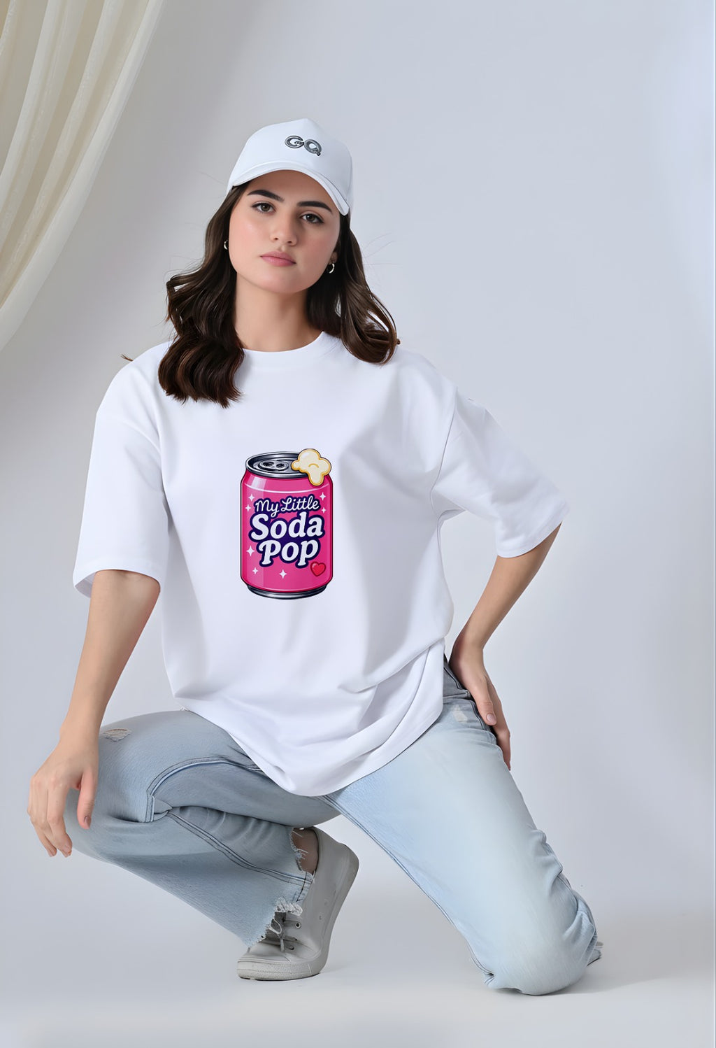 Sweet Soda Pop Graphic White Oversized Tee