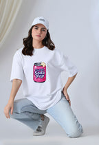 Sweet Soda Pop Graphic White Oversized Tee