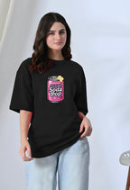 Sweet Soda Pop Graphic Black Oversized Tee